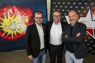 Patrick Polli (à droite) aux côtés d'Alain Bonnet et de Chris McSorley.